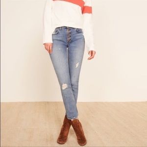 Reformation Winona Button Fly Jeans High Rise - Arches Wash